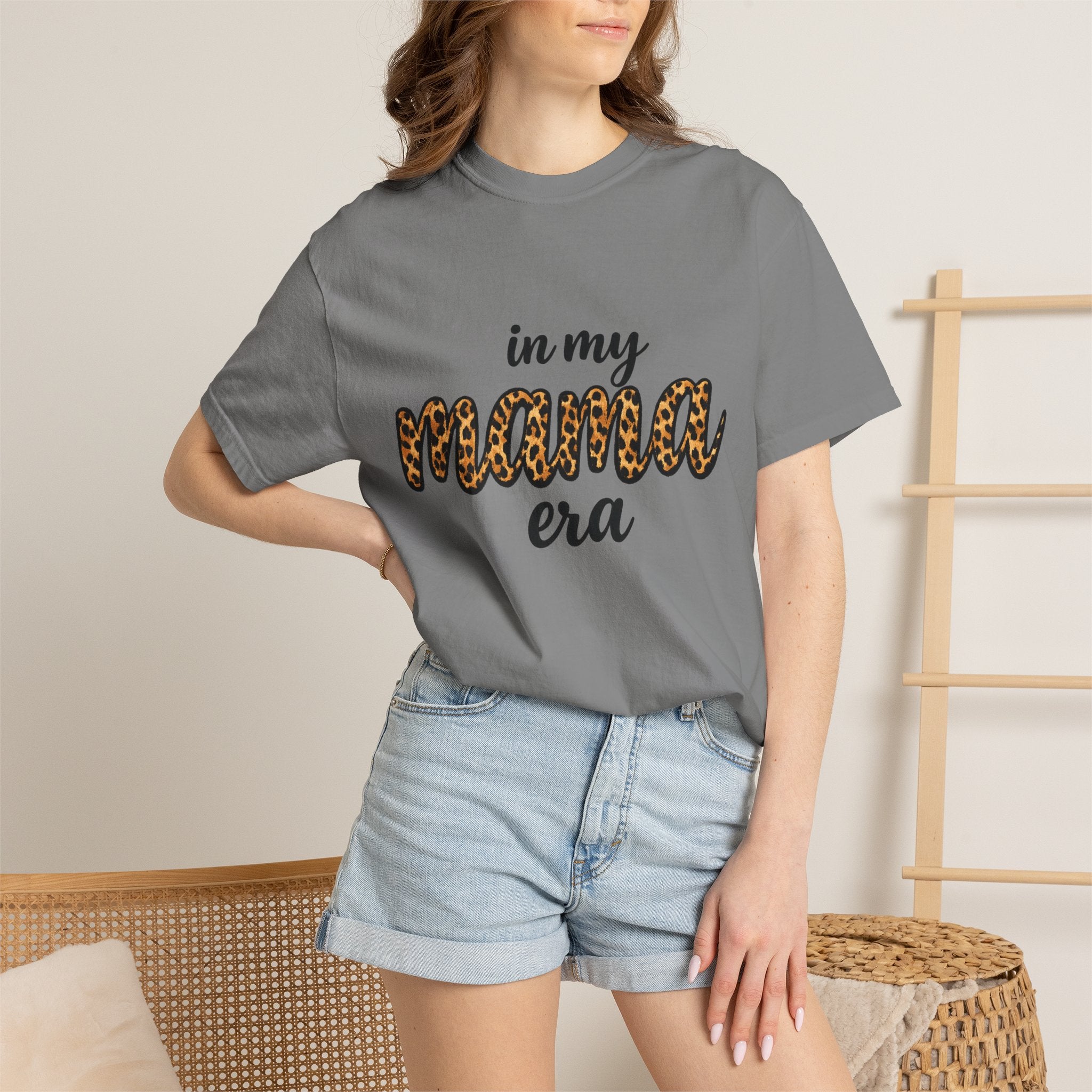 Mama Era Leopard Print T‑Shirt — "in my mama era" Casual Mom Tee