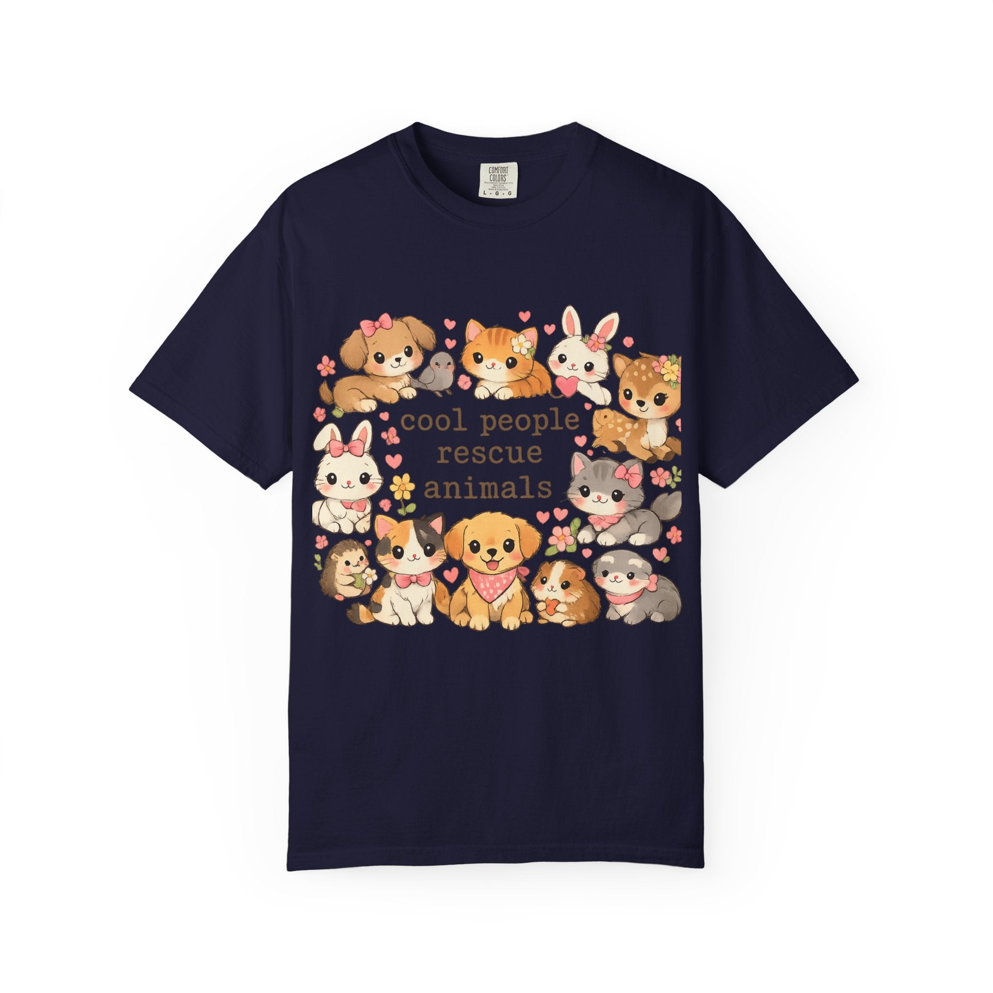 Rescue Animals T-Shirt — "Cool People Rescue Animals" Cute Pet Rescue Tee