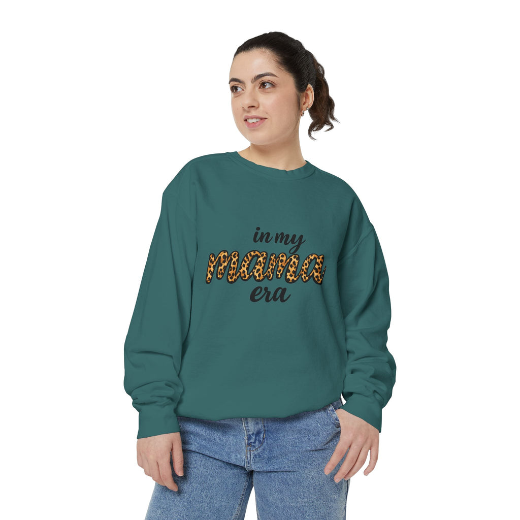 Mama Era Leopard Sweatshirt — "in my mama era" Cozy Mom Pullover