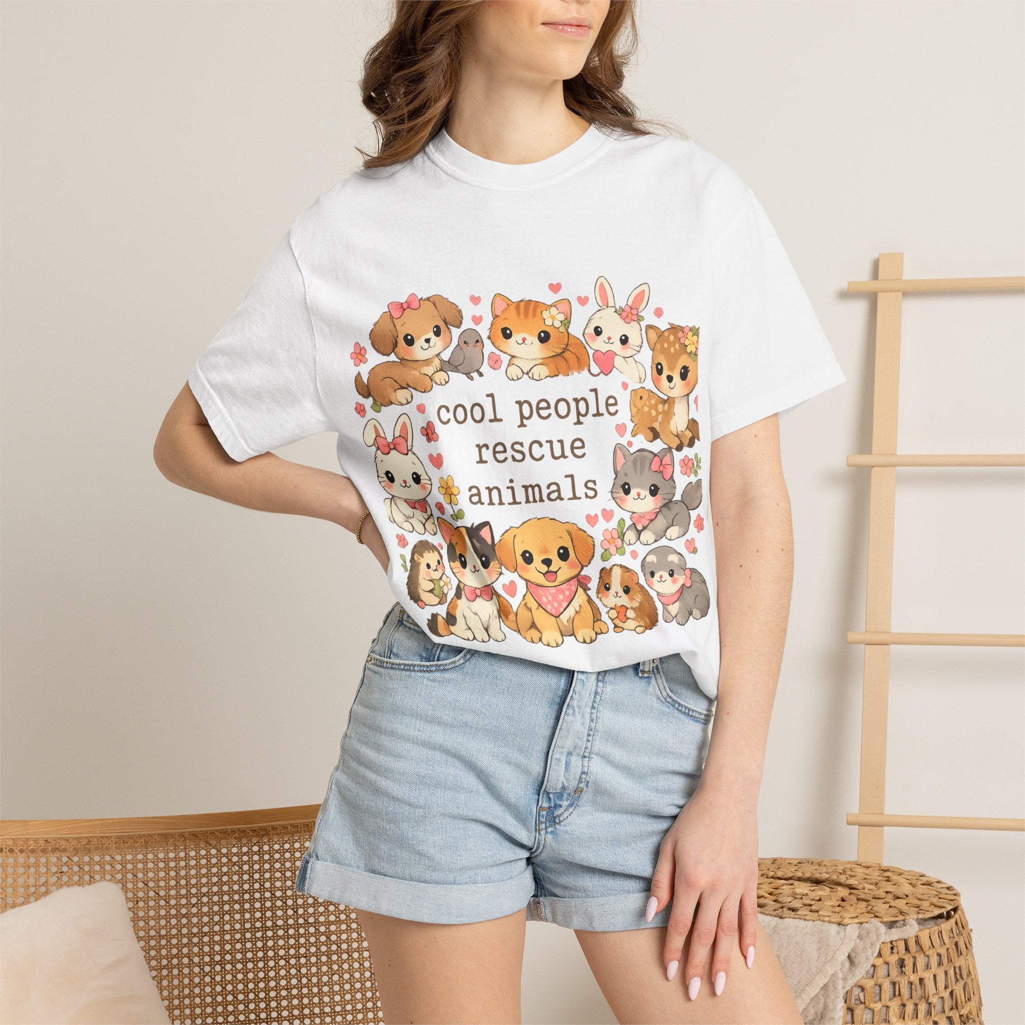 Rescue Animals T-Shirt — "Cool People Rescue Animals" Cute Pet Rescue Tee