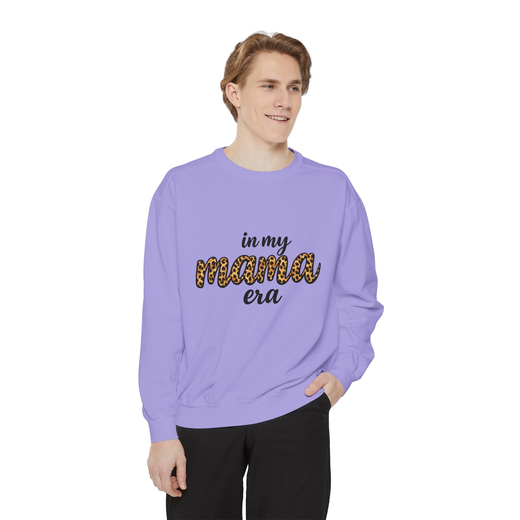 Mama Era Leopard Sweatshirt — "in my mama era" Cozy Mom Pullover