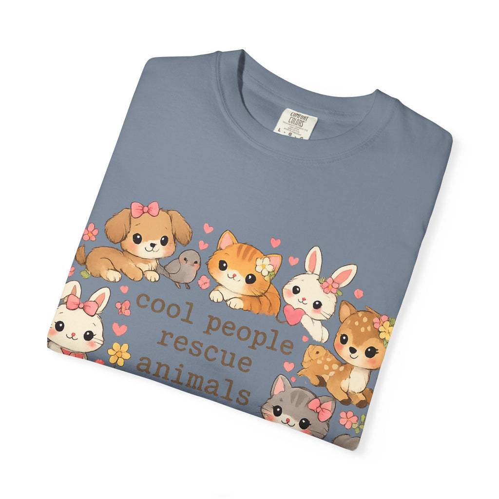 Rescue Animals T-Shirt — "Cool People Rescue Animals" Cute Pet Rescue Tee