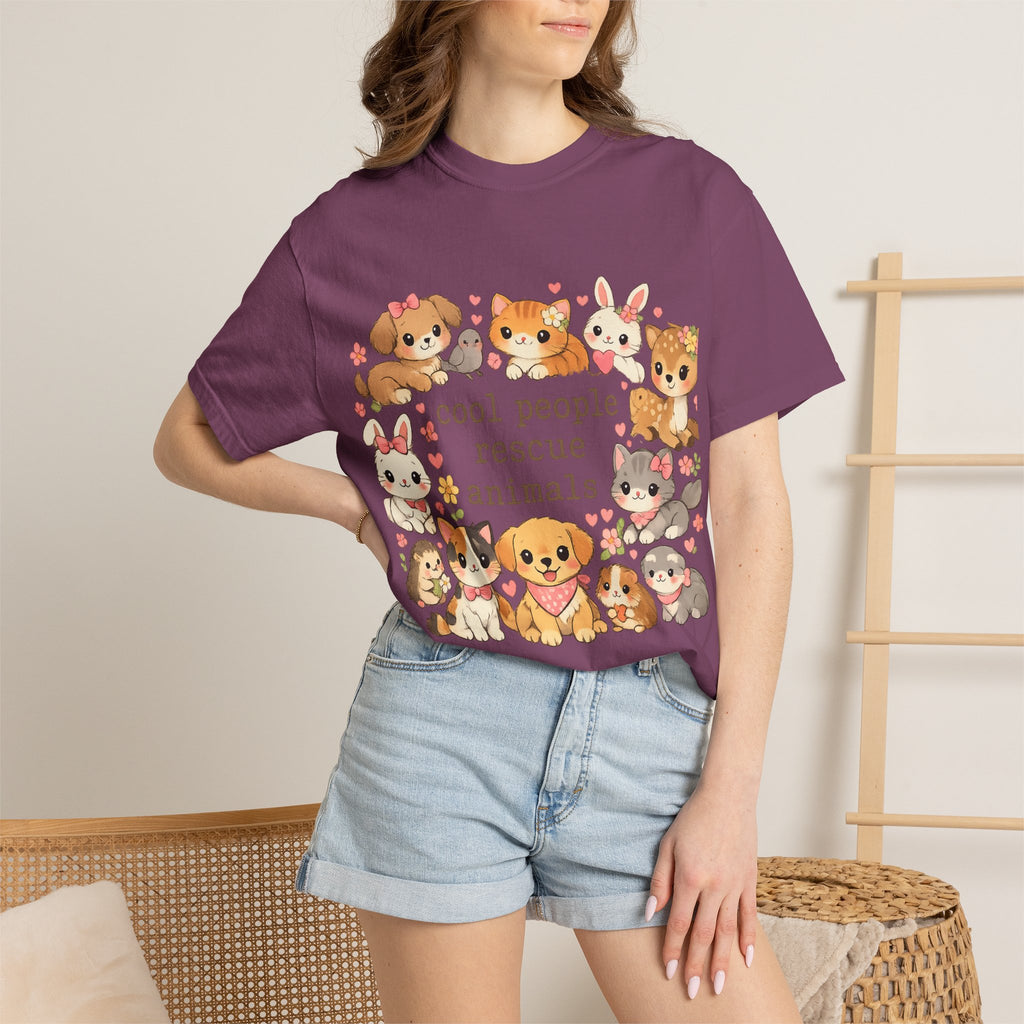 Rescue Animals T-Shirt — "Cool People Rescue Animals" Cute Pet Rescue Tee