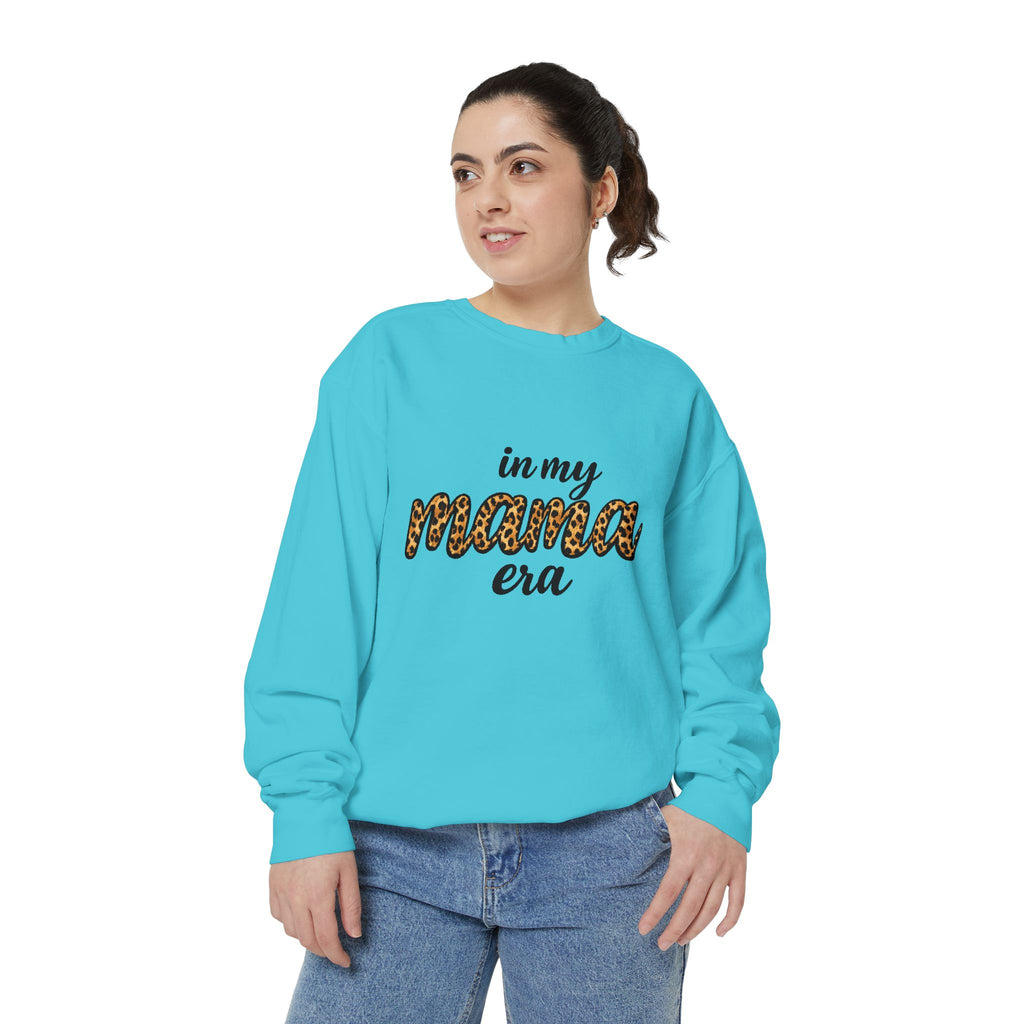 Mama Era Leopard Sweatshirt — "in my mama era" Cozy Mom Pullover