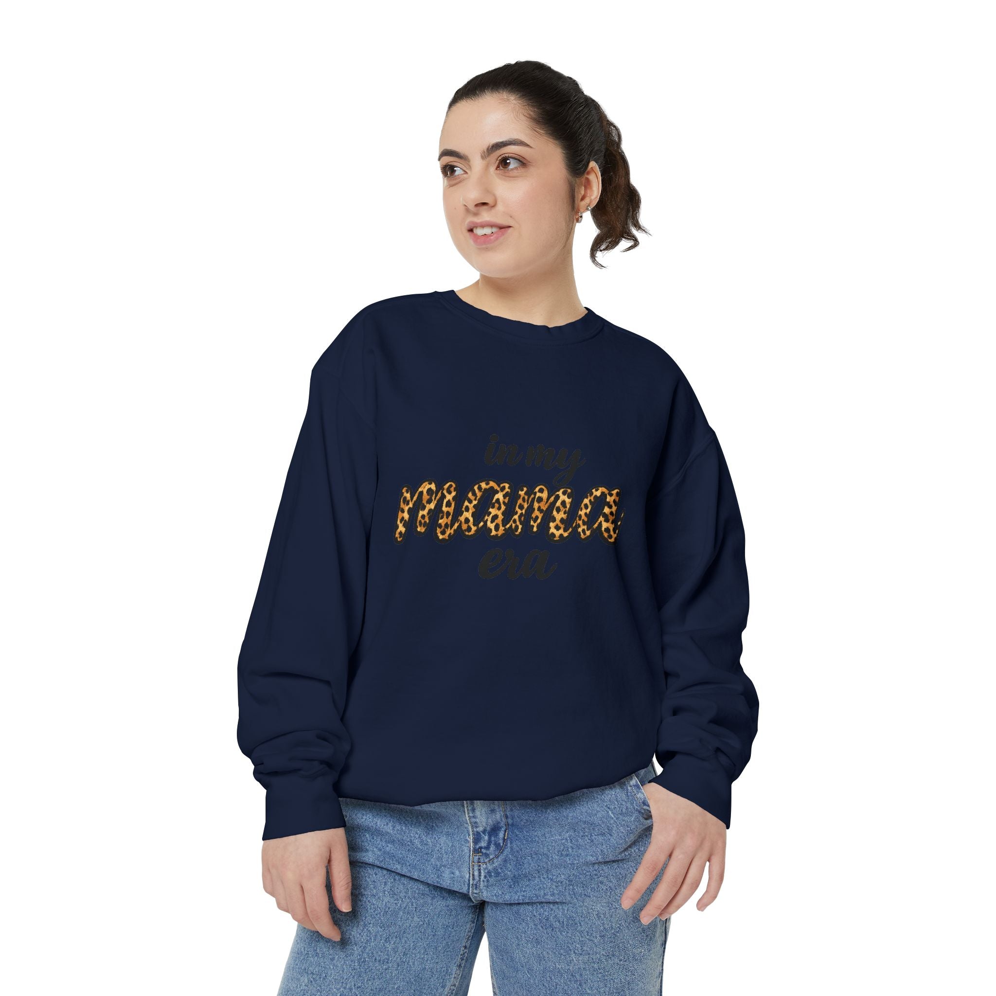 Mama Era Leopard Sweatshirt — "in my mama era" Cozy Mom Pullover