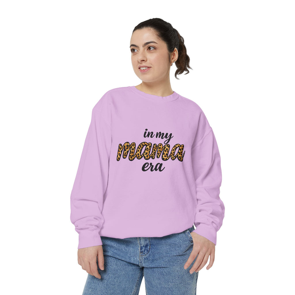 Mama Era Leopard Sweatshirt — "in my mama era" Cozy Mom Pullover