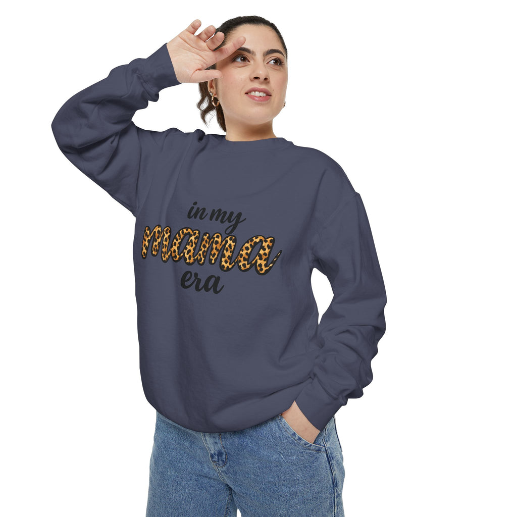Mama Era Leopard Sweatshirt — "in my mama era" Cozy Mom Pullover