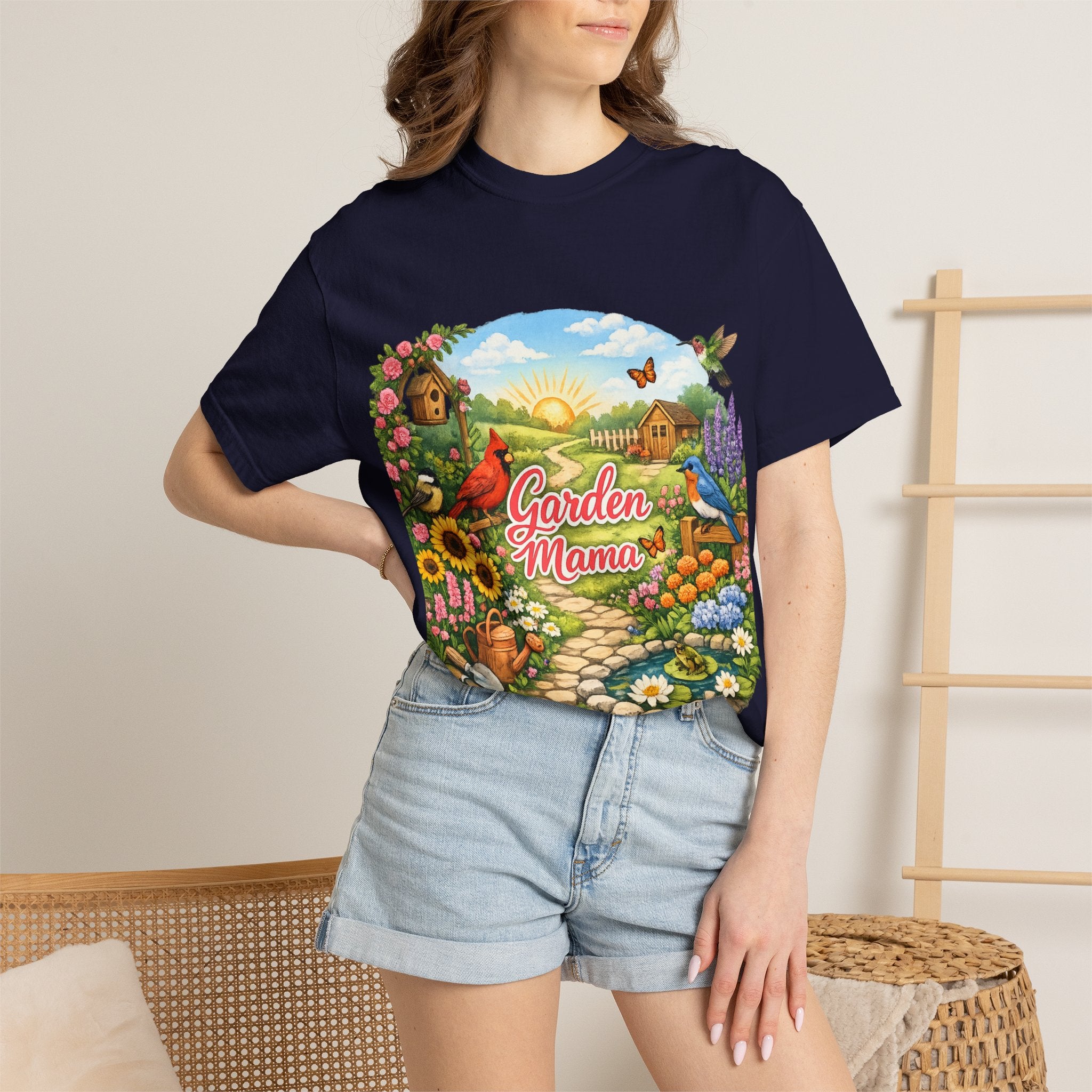 Garden Mama T-Shirt — Floral Cottage Garden Tee for Moms & Gardeners