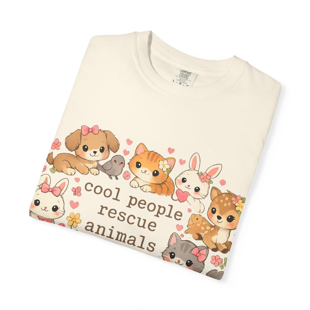 Rescue Animals T-Shirt — "Cool People Rescue Animals" Cute Pet Rescue Tee