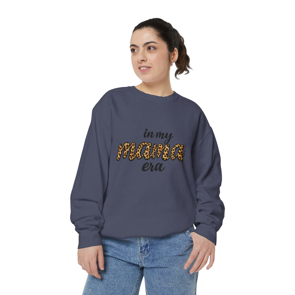 Mama Era Leopard Sweatshirt — "in my mama era" Cozy Mom Pullover