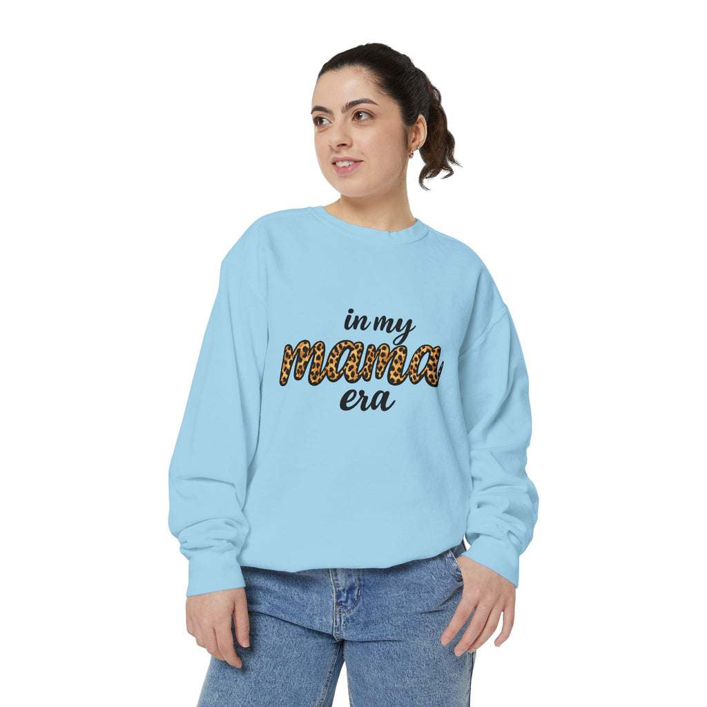 Mama Era Leopard Sweatshirt — "in my mama era" Cozy Mom Pullover