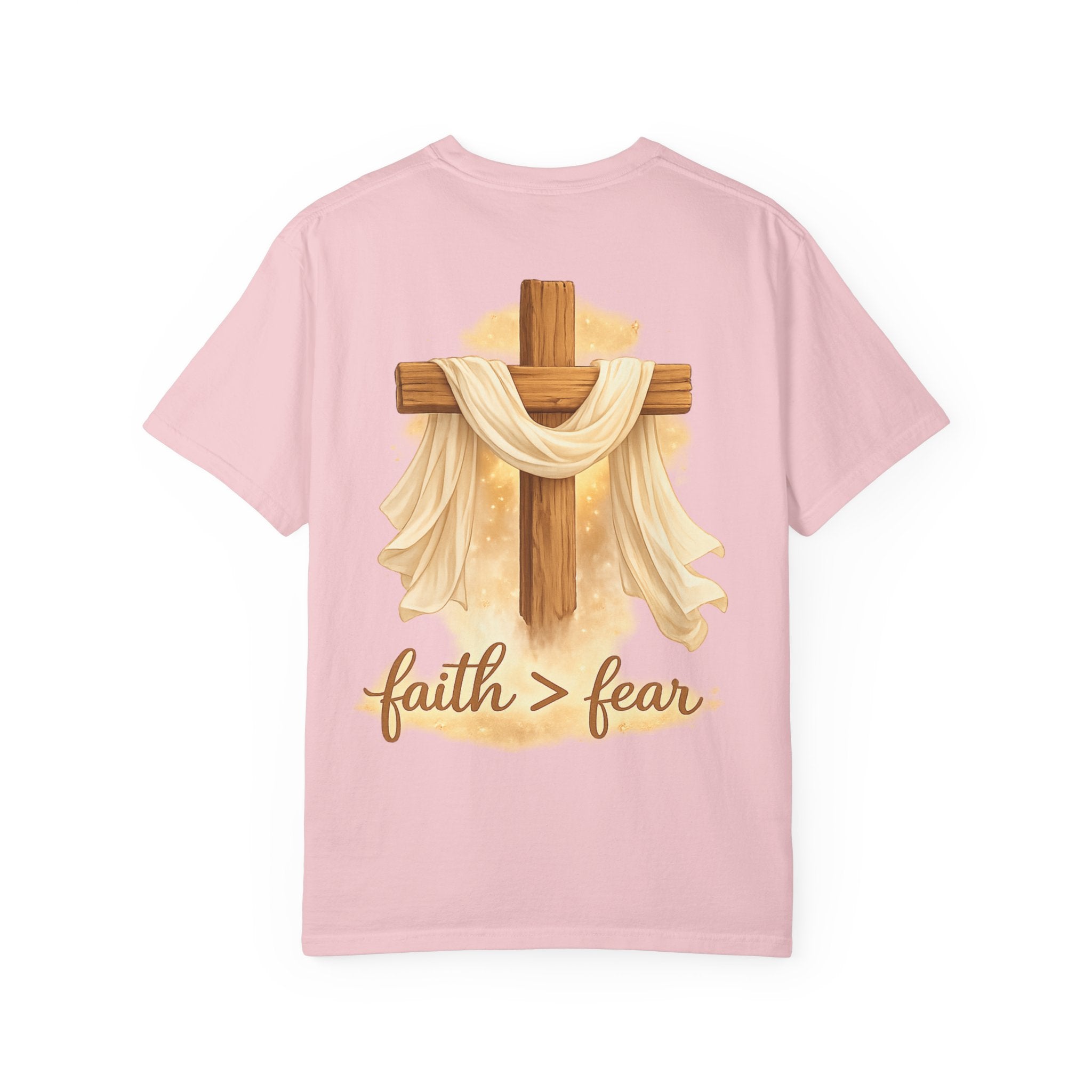 Faith Over Fear T-Shirt — Cross & Draped Cloth Christian Tee