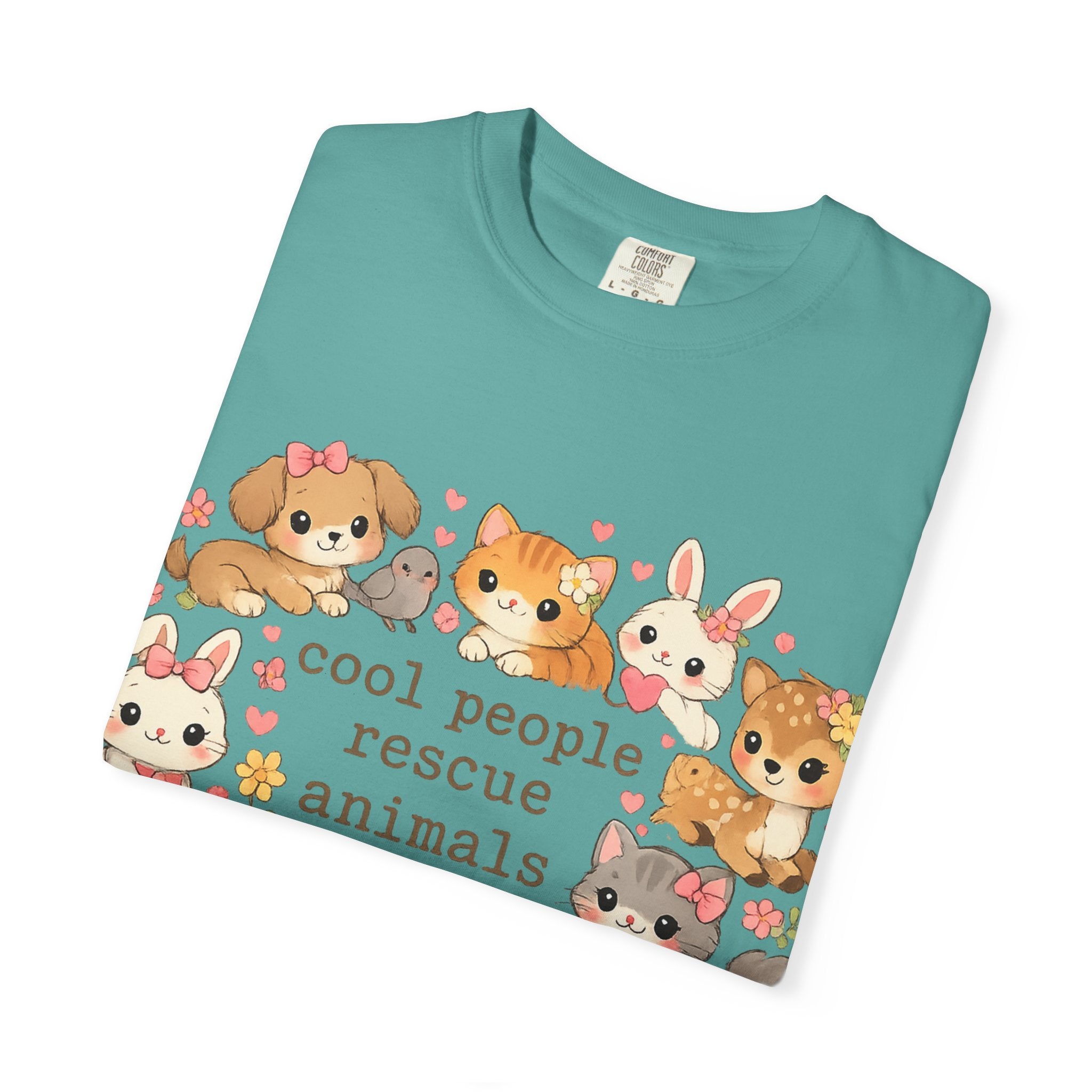 Rescue Animals T-Shirt — "Cool People Rescue Animals" Cute Pet Rescue Tee
