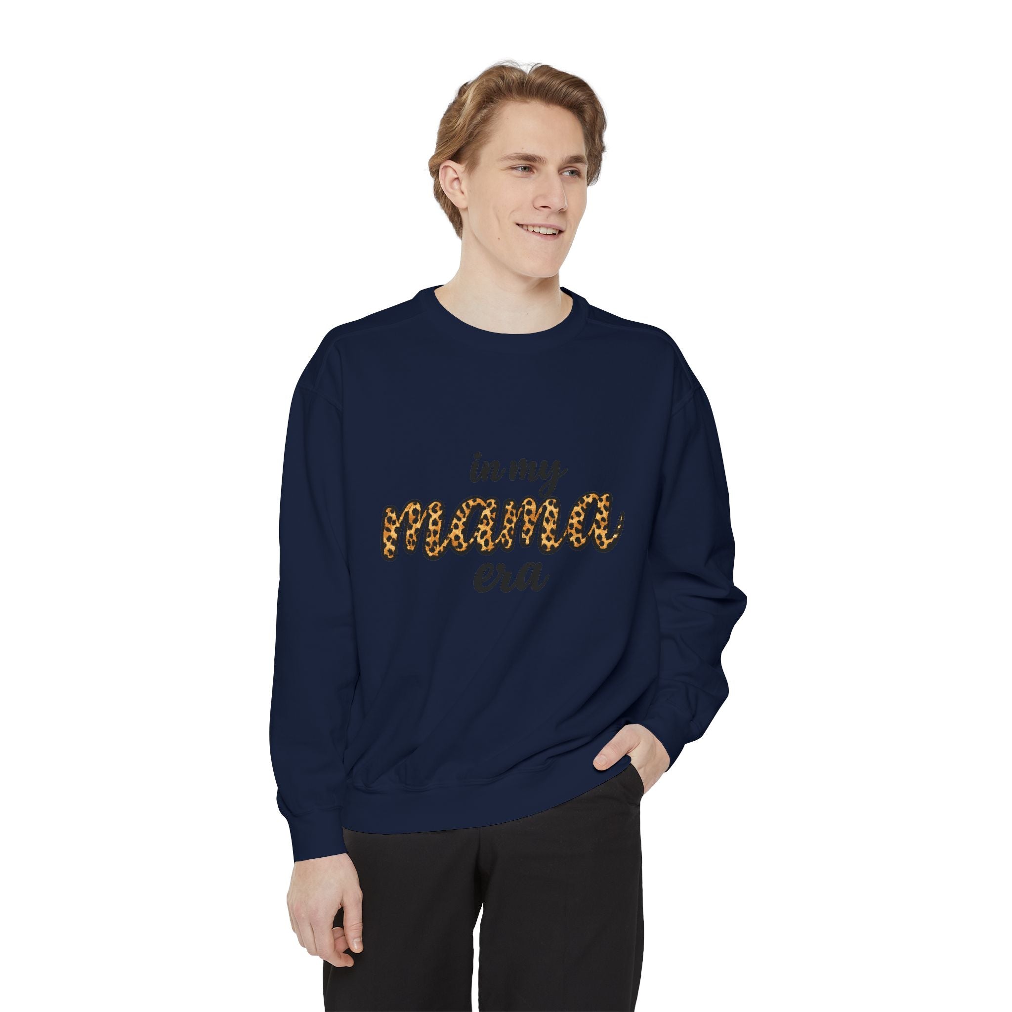 Mama Era Leopard Sweatshirt — "in my mama era" Cozy Mom Pullover