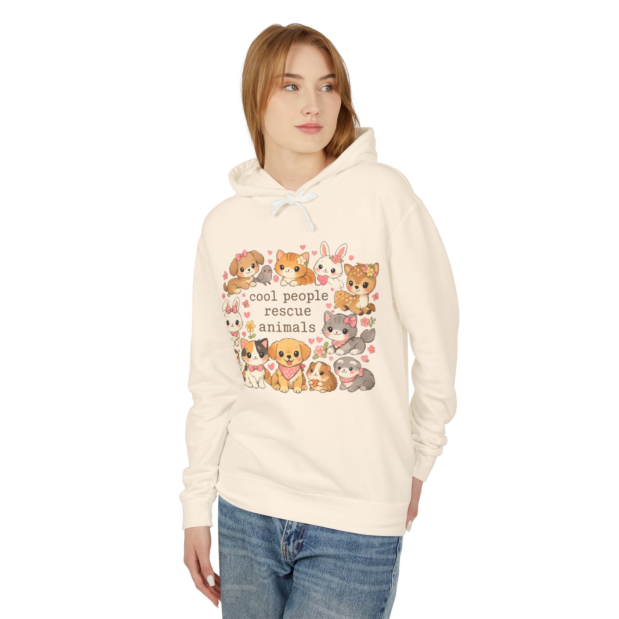 Rescue Animals Hoodie — "Cool People Rescue Animals" Cute Pet Rescue Pullover