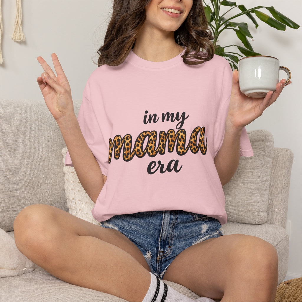 Mama Era Leopard Print T‑Shirt — "in my mama era" Casual Mom Tee