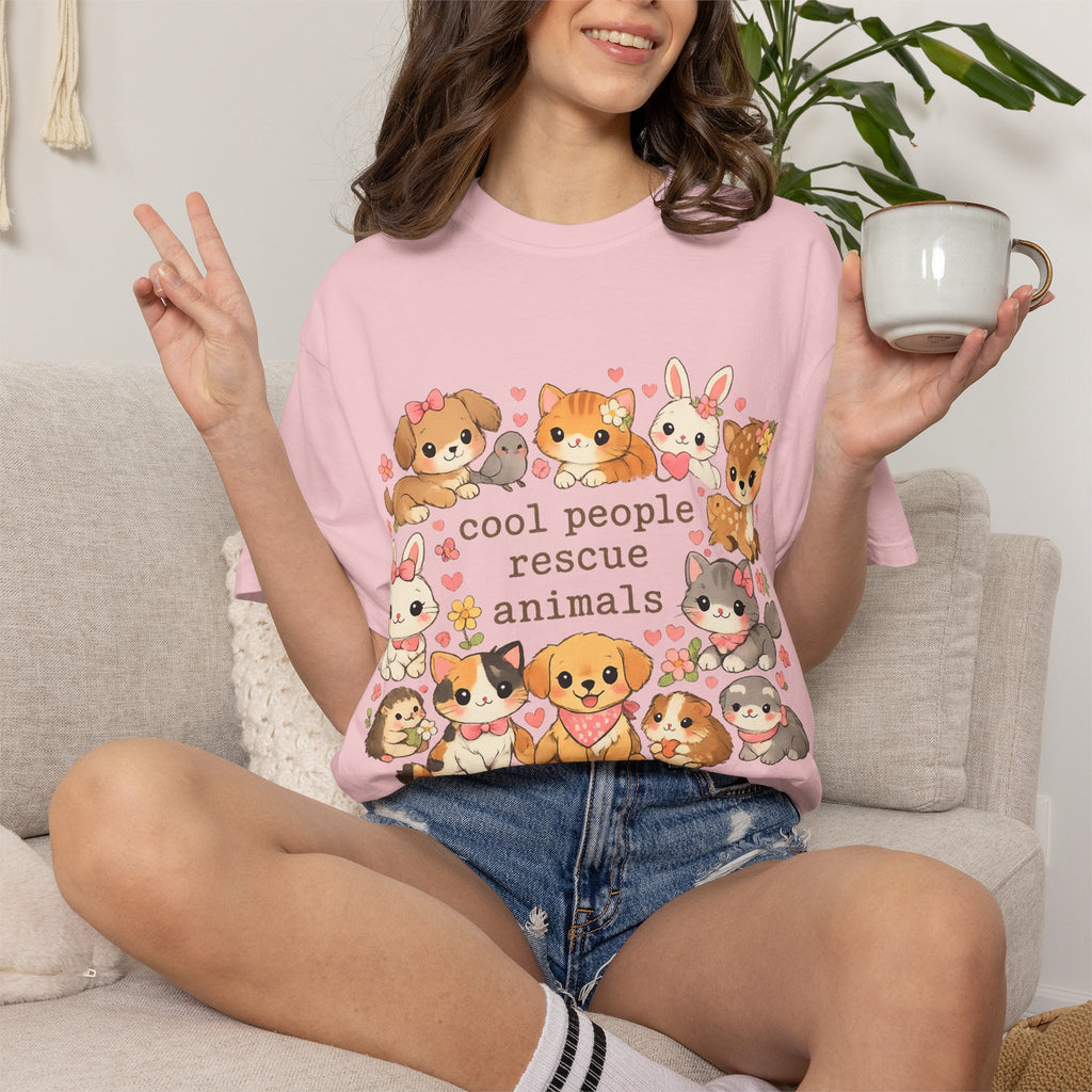 Rescue Animals T-Shirt — "Cool People Rescue Animals" Cute Pet Rescue Tee