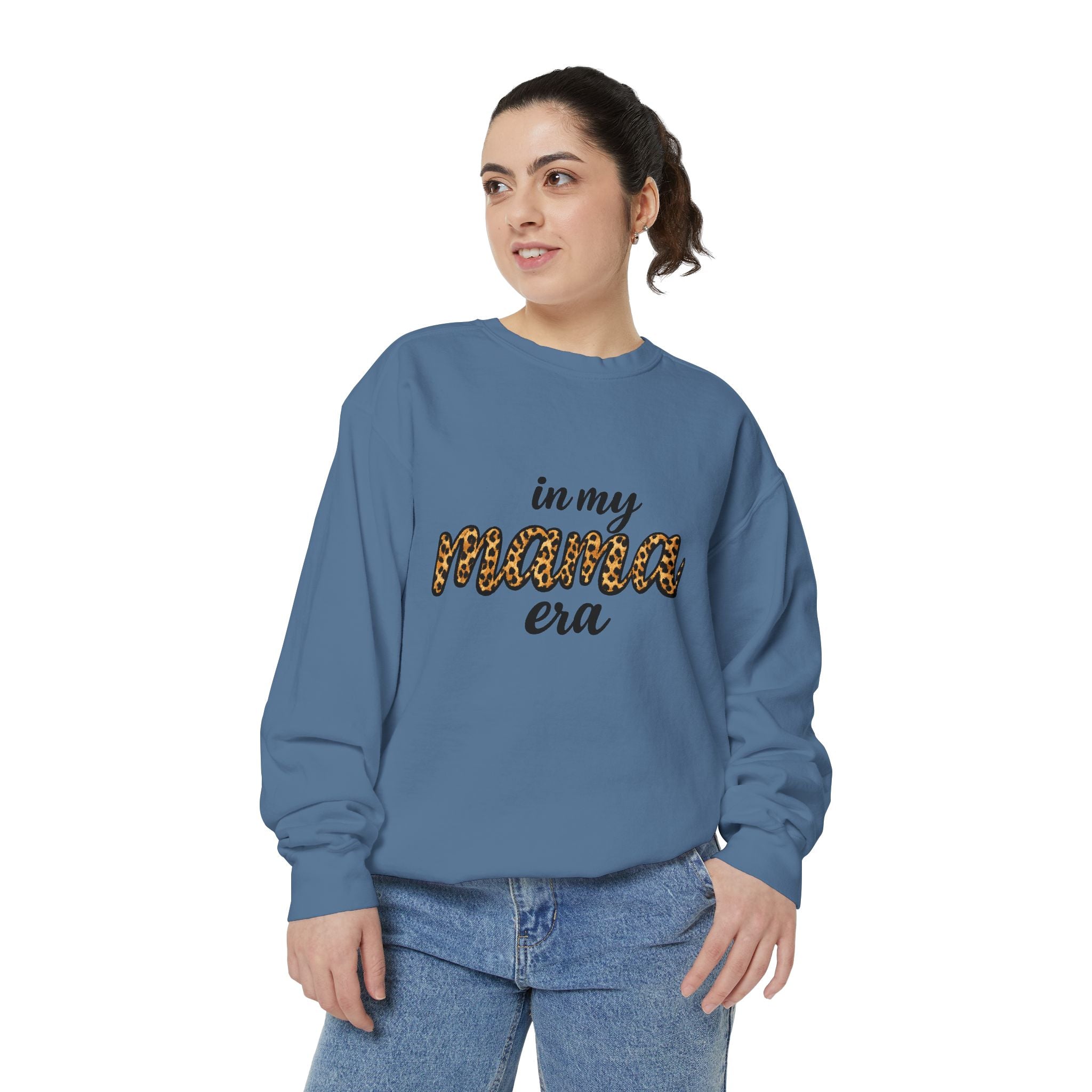 Mama Era Leopard Sweatshirt — "in my mama era" Cozy Mom Pullover