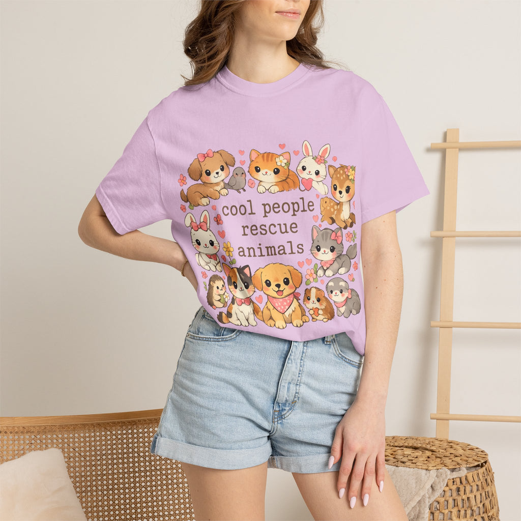 Rescue Animals T-Shirt — "Cool People Rescue Animals" Cute Pet Rescue Tee