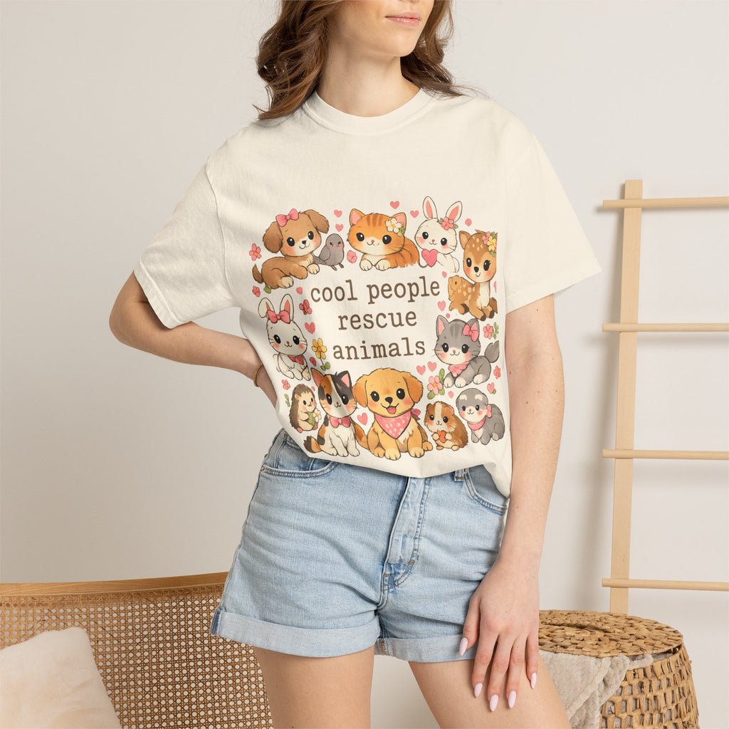 Rescue Animals T-Shirt — "Cool People Rescue Animals" Cute Pet Rescue Tee