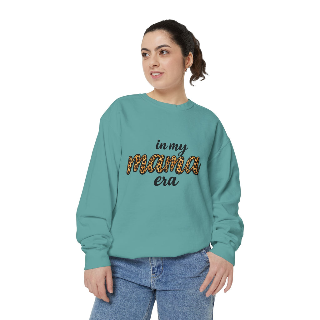 Mama Era Leopard Sweatshirt — "in my mama era" Cozy Mom Pullover