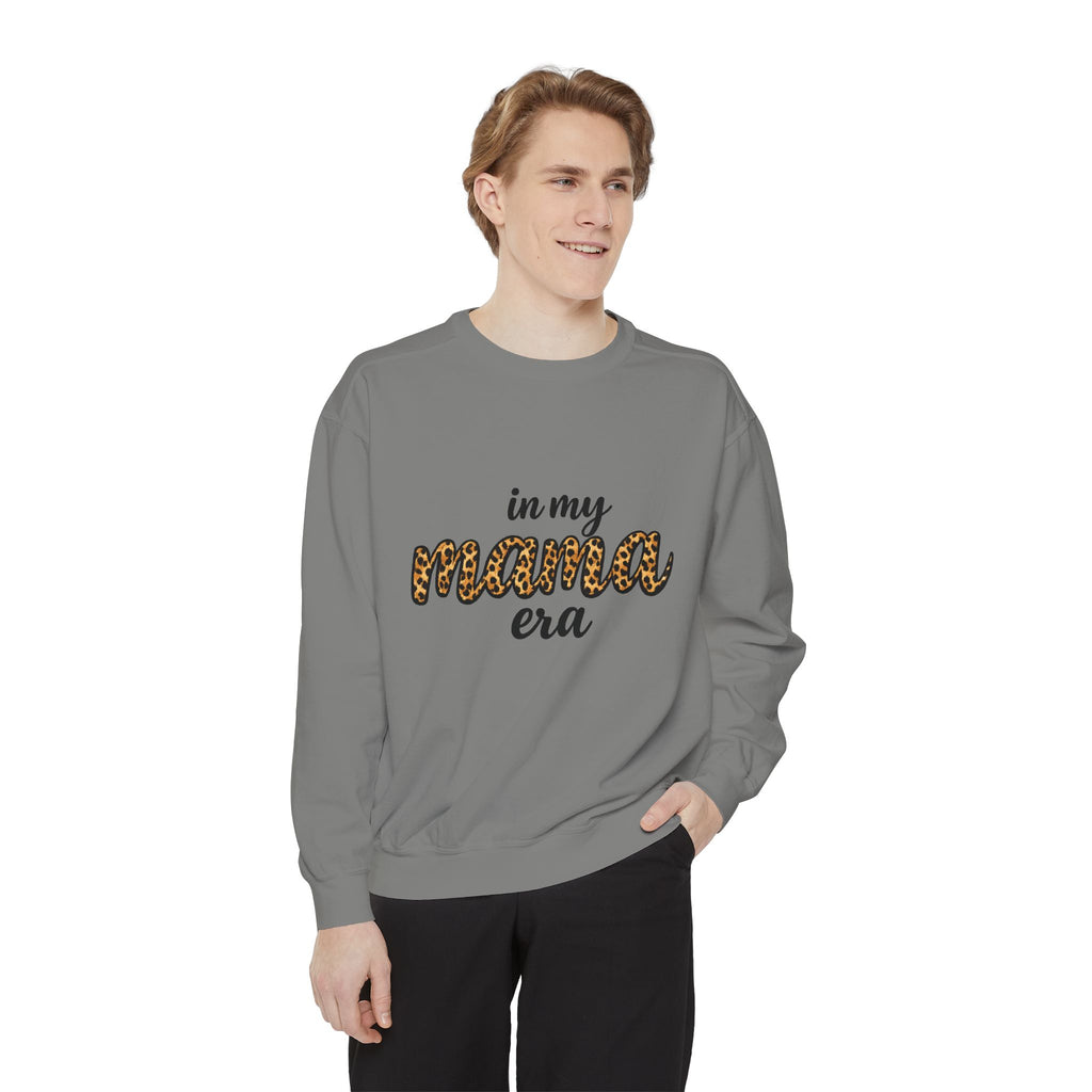 Mama Era Leopard Sweatshirt — "in my mama era" Cozy Mom Pullover