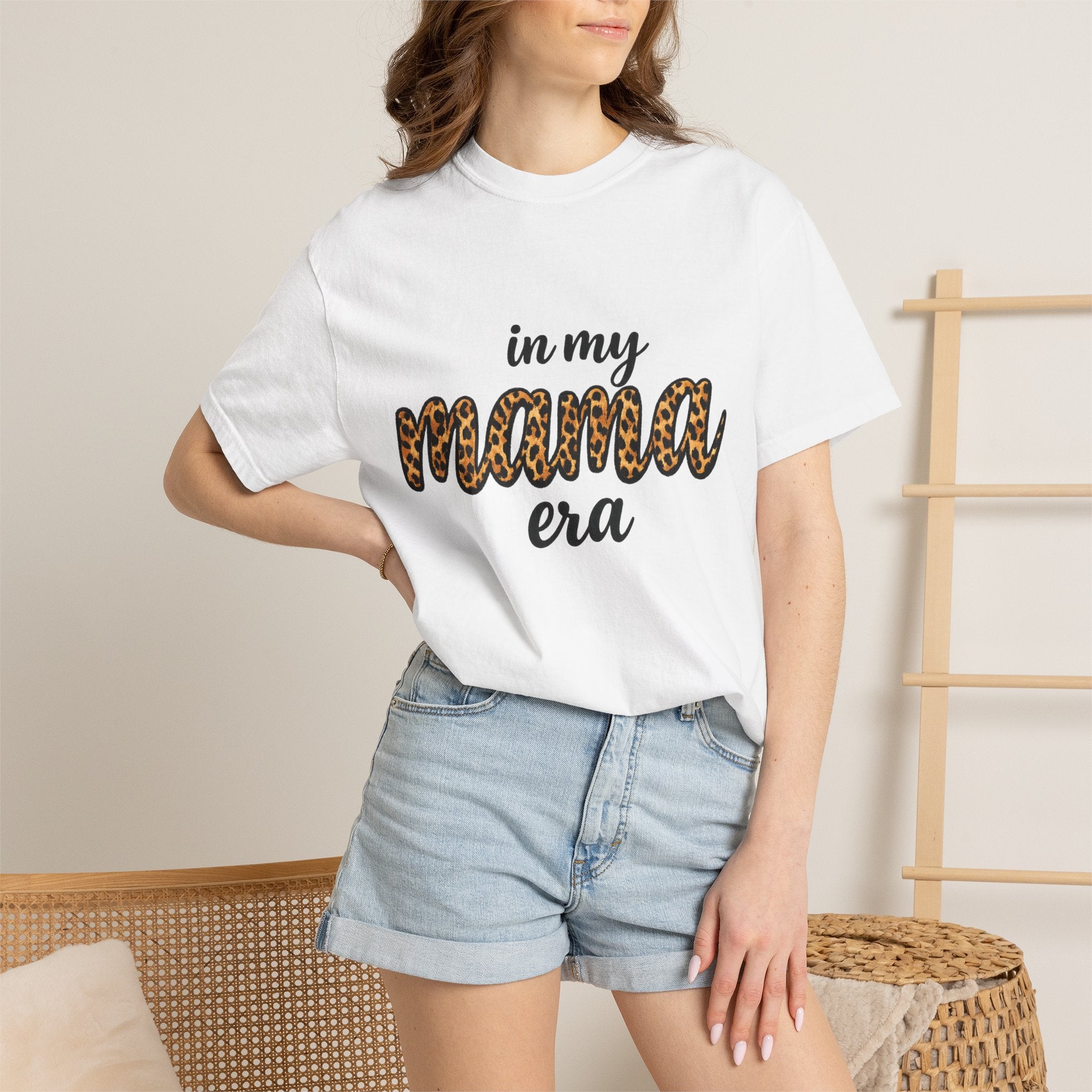 Mama Era Leopard Print T‑Shirt — "in my mama era" Casual Mom Tee