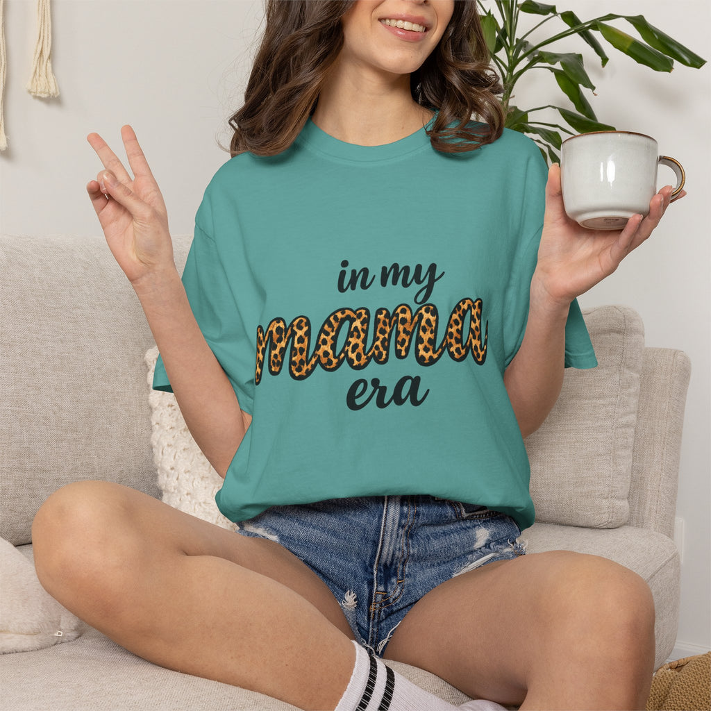 Mama Era Leopard Print T‑Shirt — "in my mama era" Casual Mom Tee