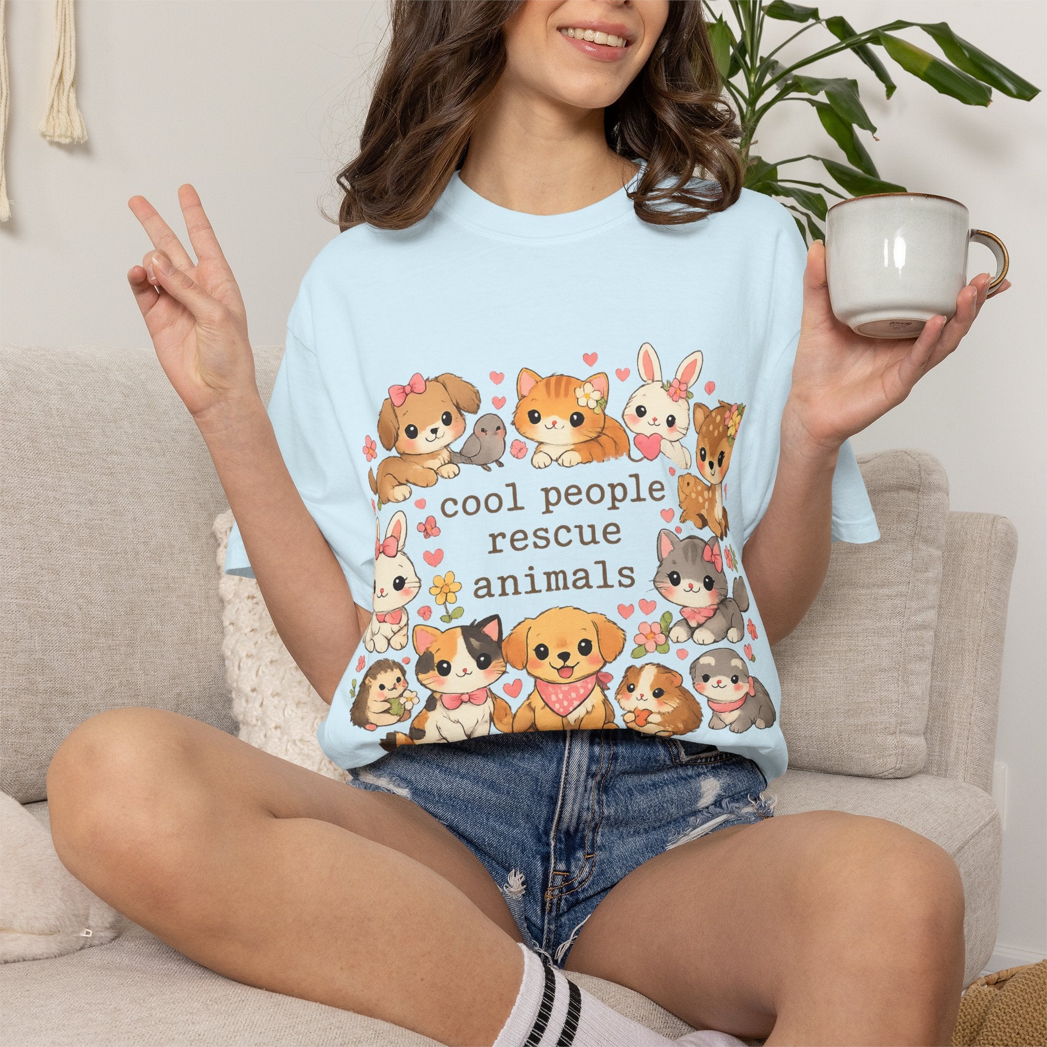 Rescue Animals T-Shirt — "Cool People Rescue Animals" Cute Pet Rescue Tee