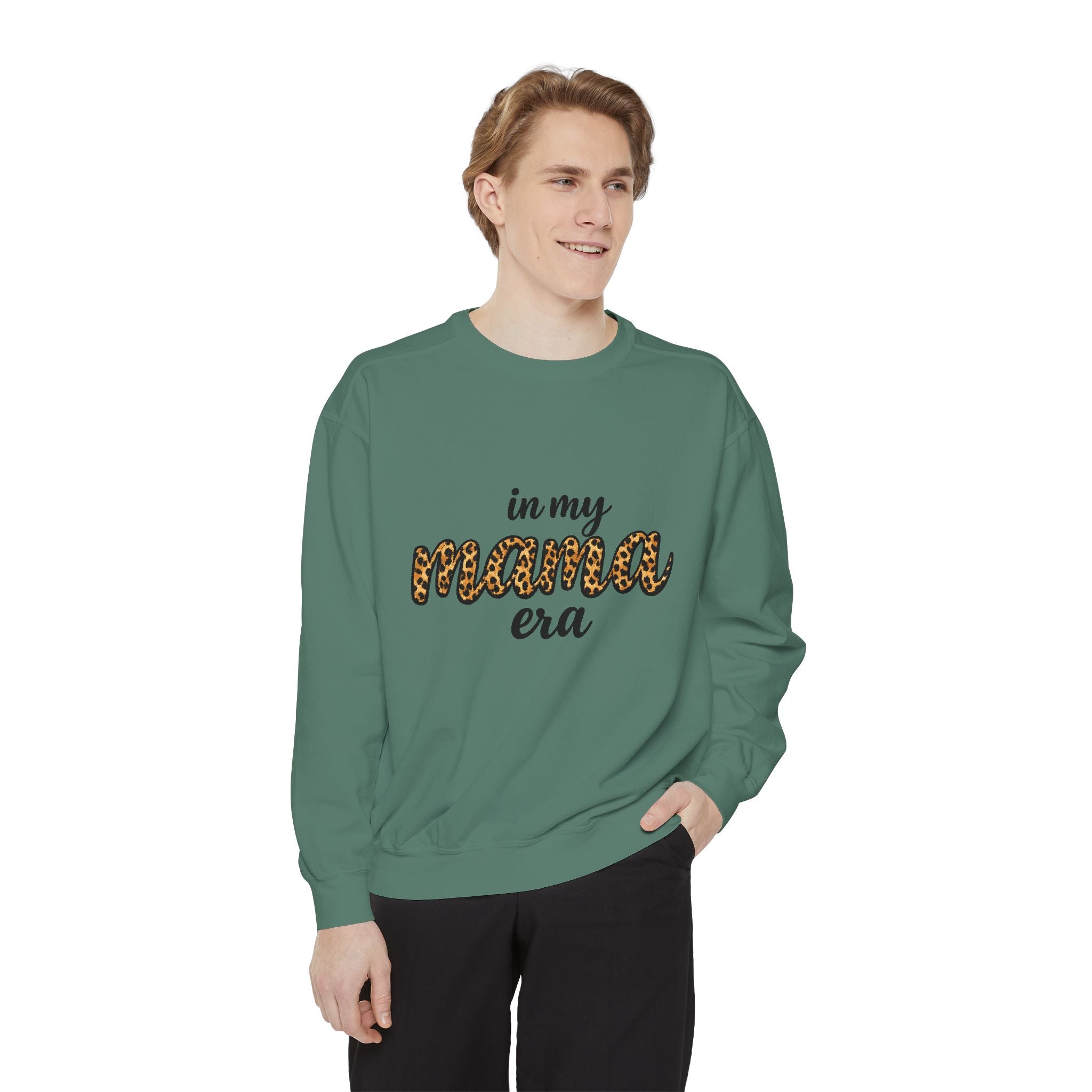 Mama Era Leopard Sweatshirt — "in my mama era" Cozy Mom Pullover