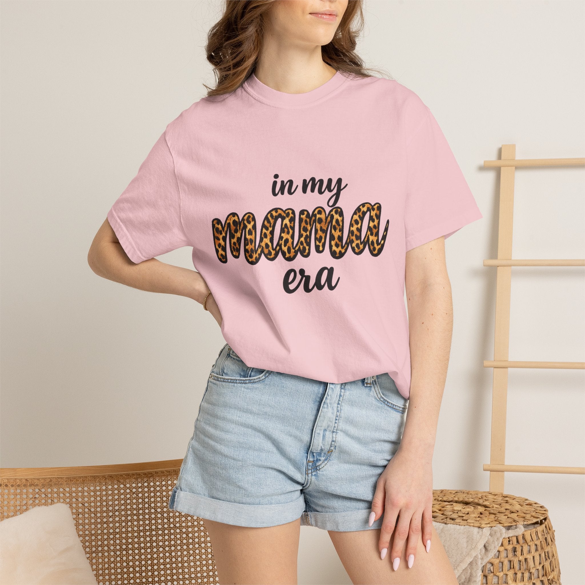 Mama Era Leopard Print T‑Shirt — "in my mama era" Casual Mom Tee