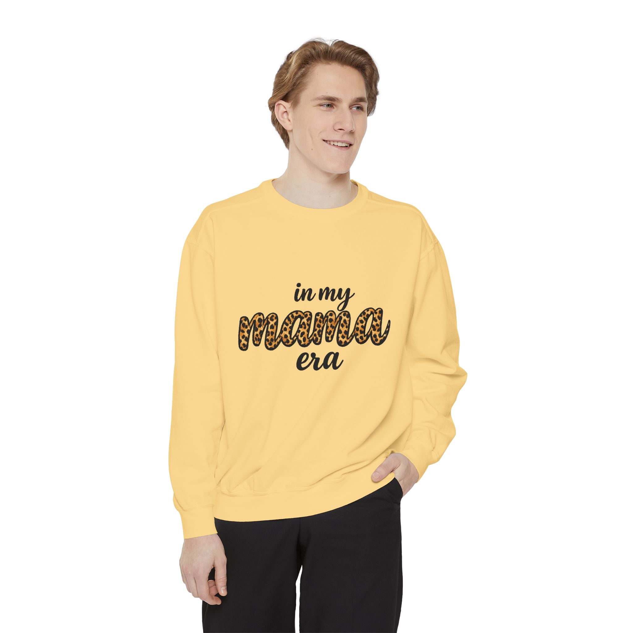 Mama Era Leopard Sweatshirt — "in my mama era" Cozy Mom Pullover
