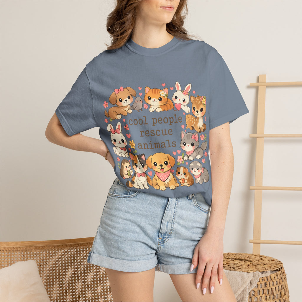 Rescue Animals T-Shirt — "Cool People Rescue Animals" Cute Pet Rescue Tee