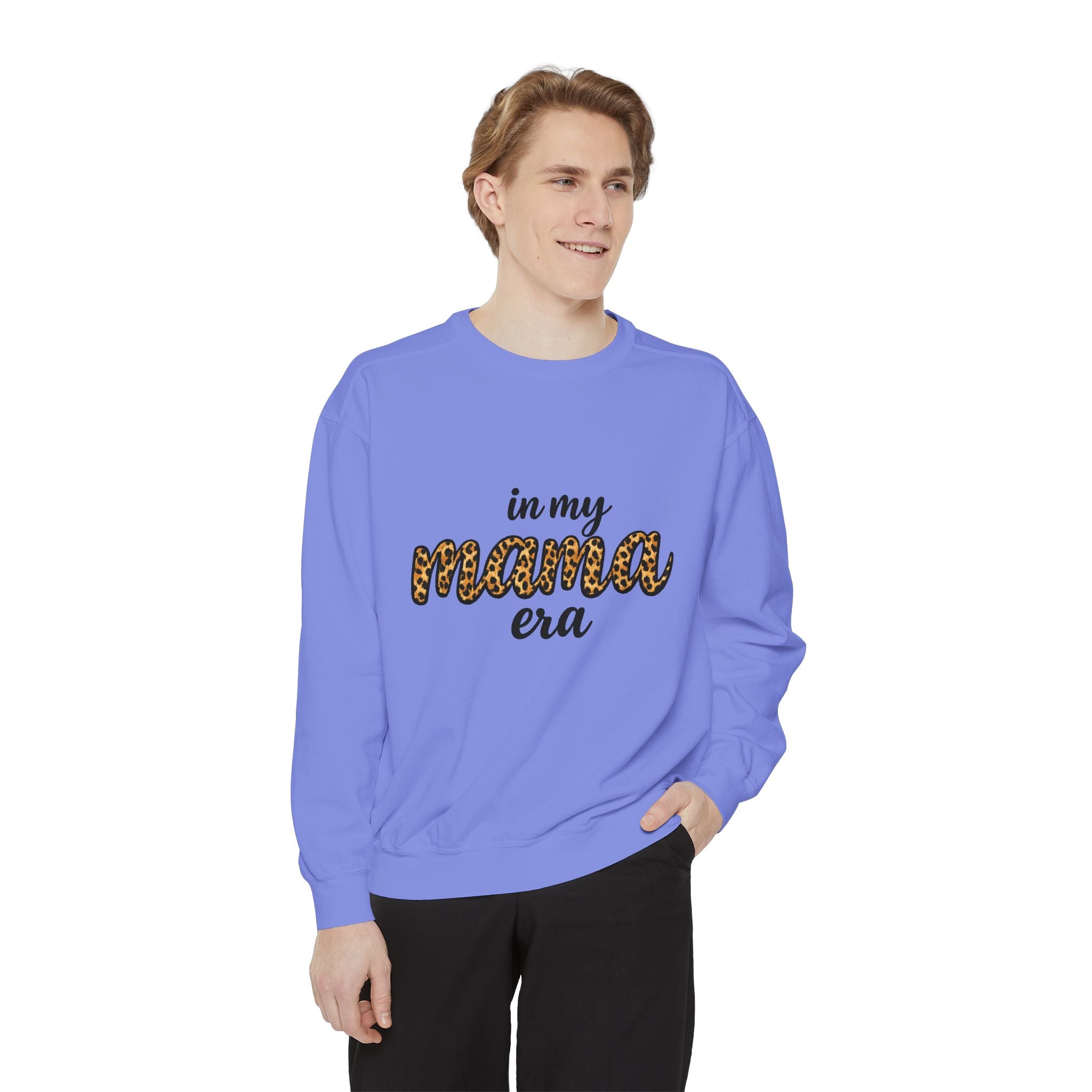 Mama Era Leopard Sweatshirt — "in my mama era" Cozy Mom Pullover