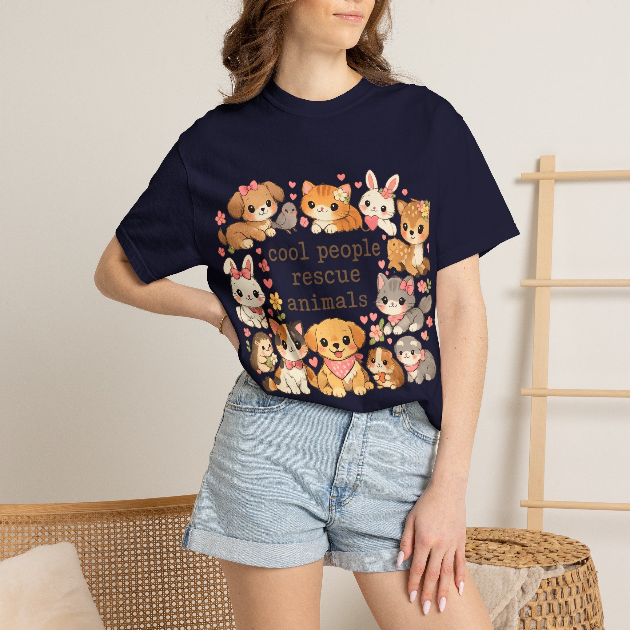 Rescue Animals T-Shirt — "Cool People Rescue Animals" Cute Pet Rescue Tee