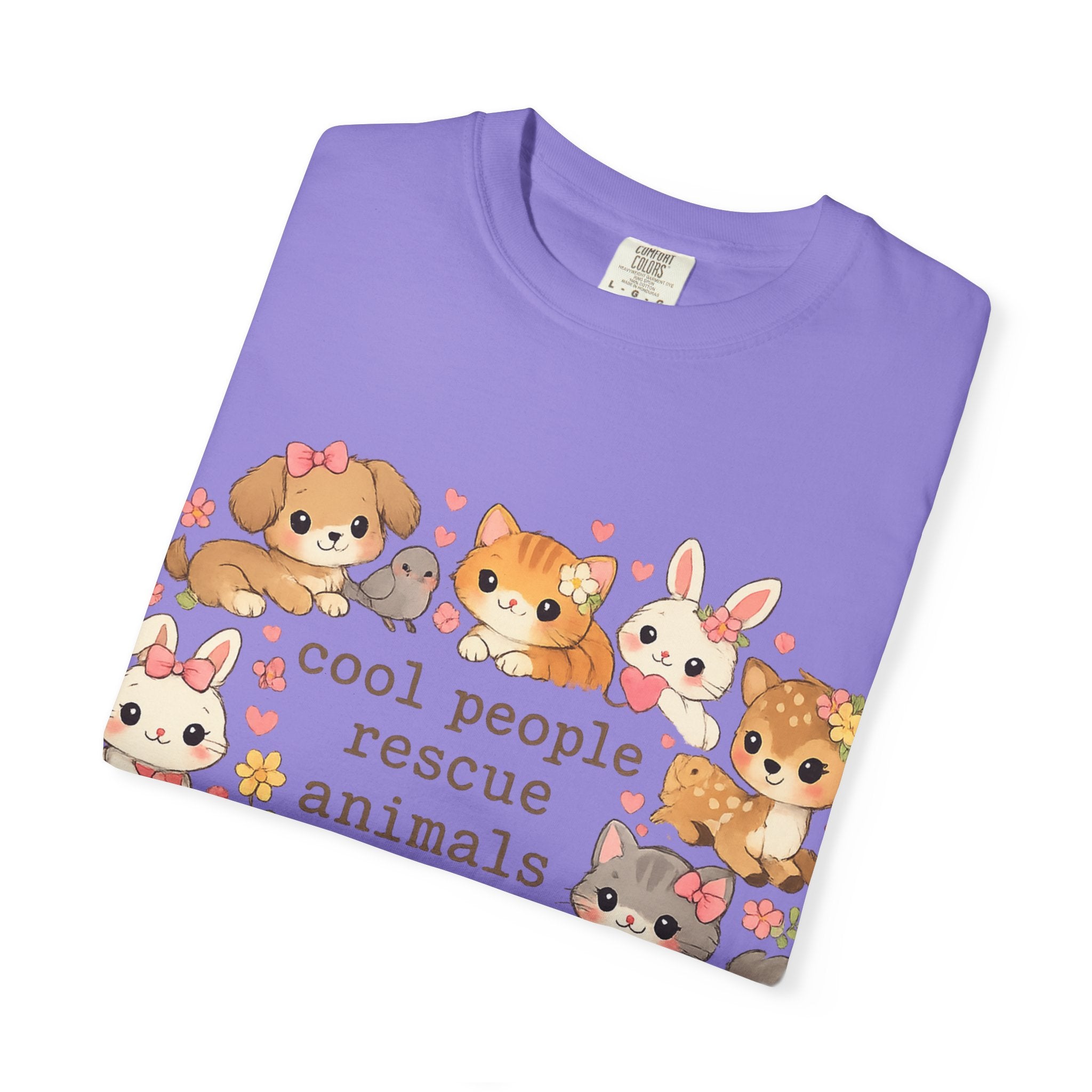 Rescue Animals T-Shirt — "Cool People Rescue Animals" Cute Pet Rescue Tee