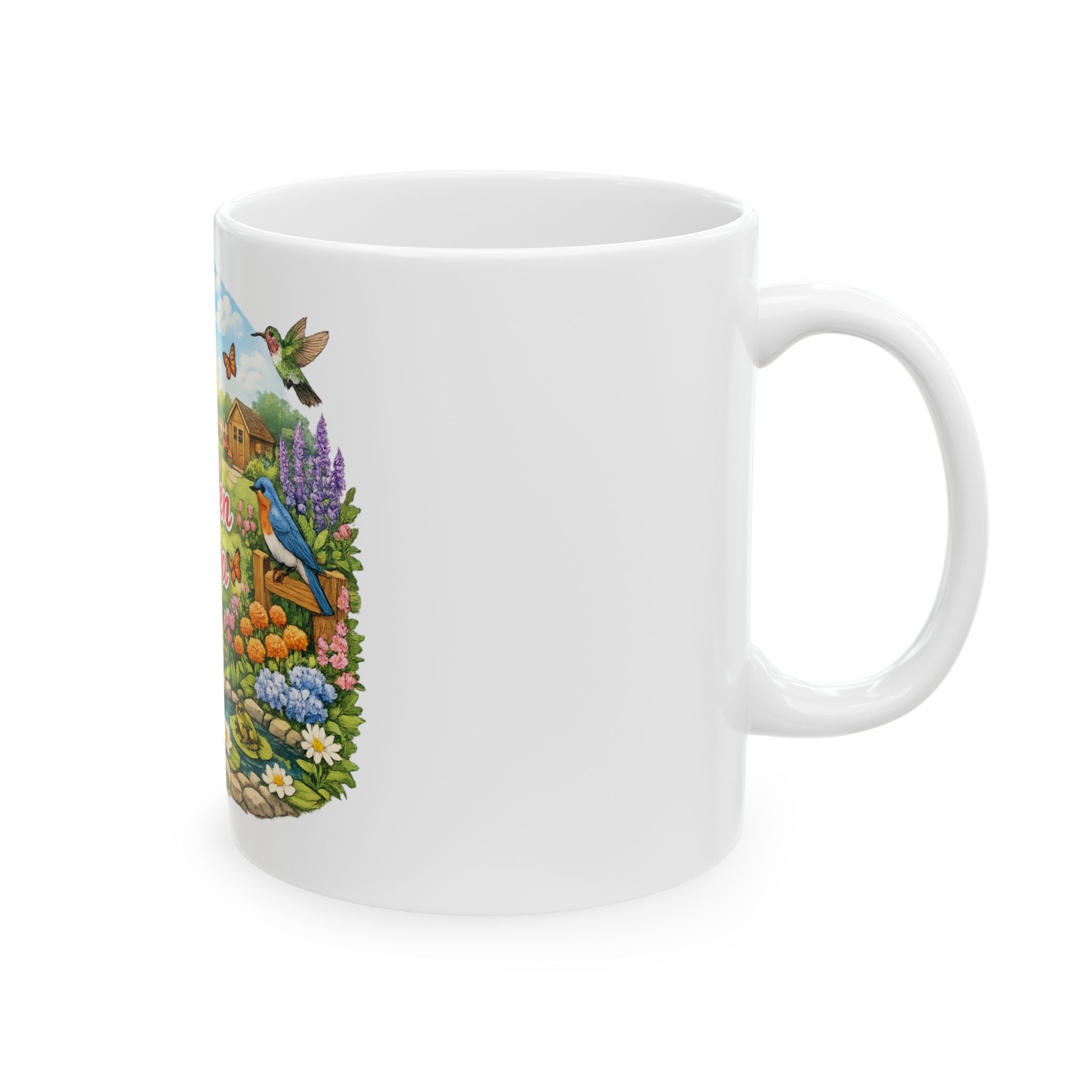 Garden Mama Ceramic Mug – Floral Garden Scene Coffee Cup (11oz & 15oz)