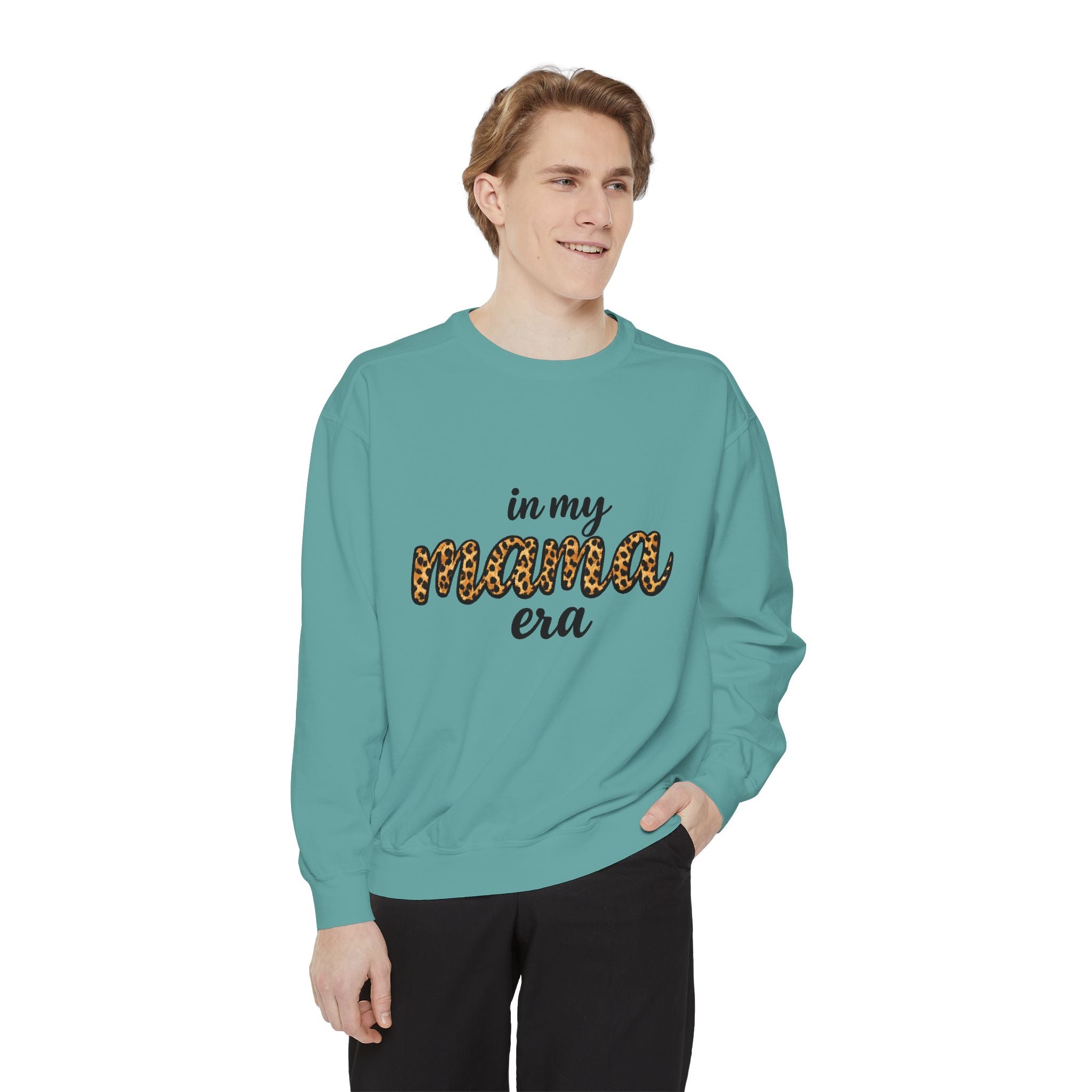 Mama Era Leopard Sweatshirt — "in my mama era" Cozy Mom Pullover