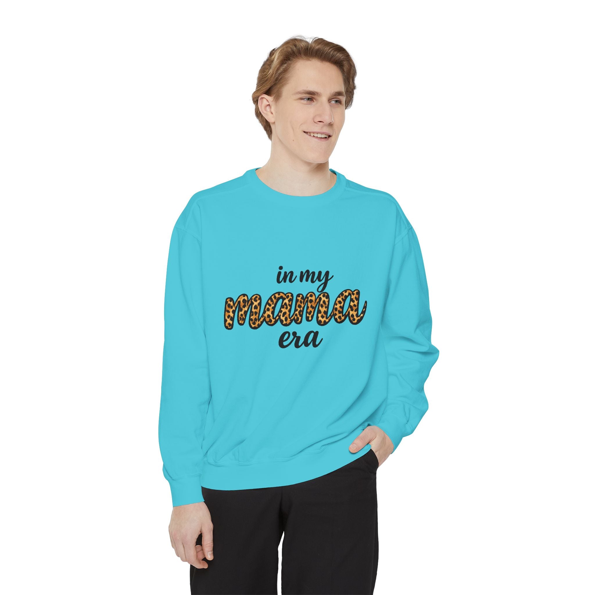Mama Era Leopard Sweatshirt — "in my mama era" Cozy Mom Pullover