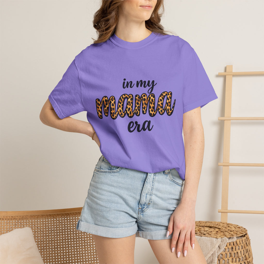 Mama Era Leopard Print T‑Shirt — "in my mama era" Casual Mom Tee