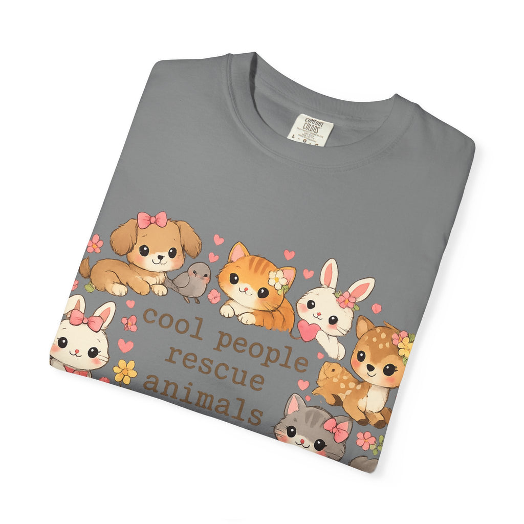 Rescue Animals T-Shirt — "Cool People Rescue Animals" Cute Pet Rescue Tee