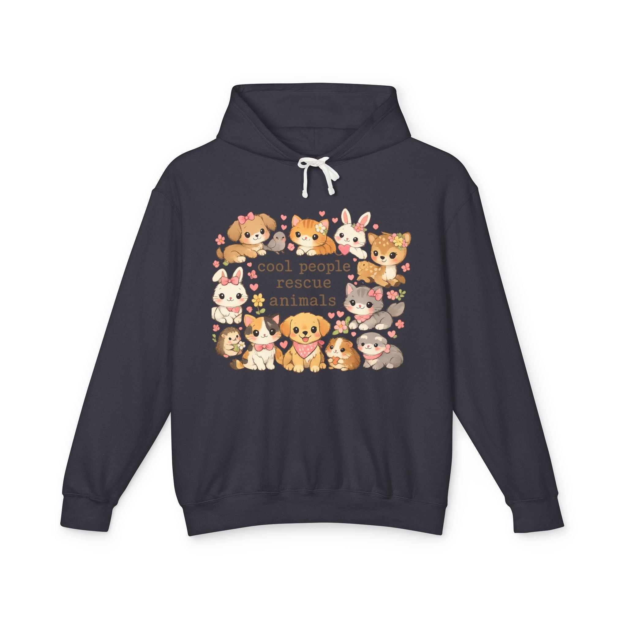 Rescue Animals Hoodie — "Cool People Rescue Animals" Cute Pet Rescue Pullover