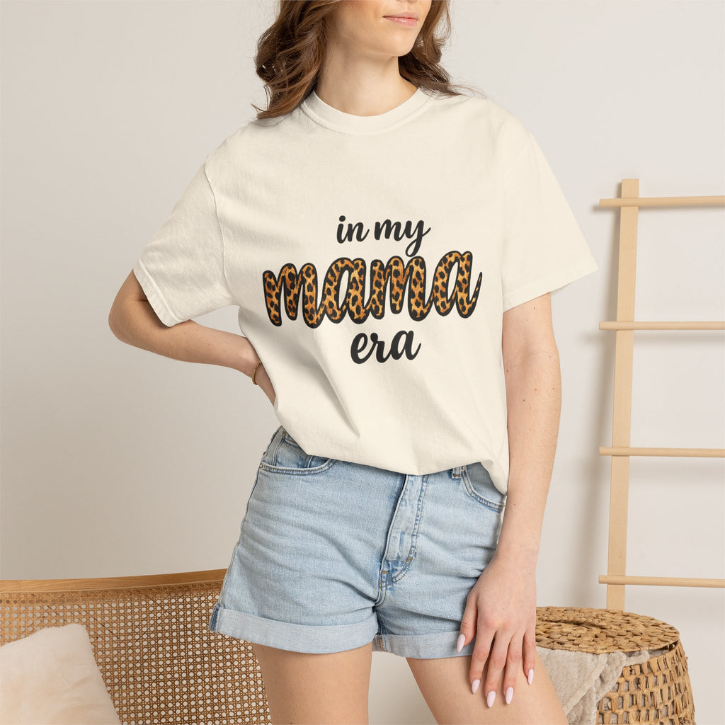 Mama Era Leopard Print T‑Shirt — "in my mama era" Casual Mom Tee