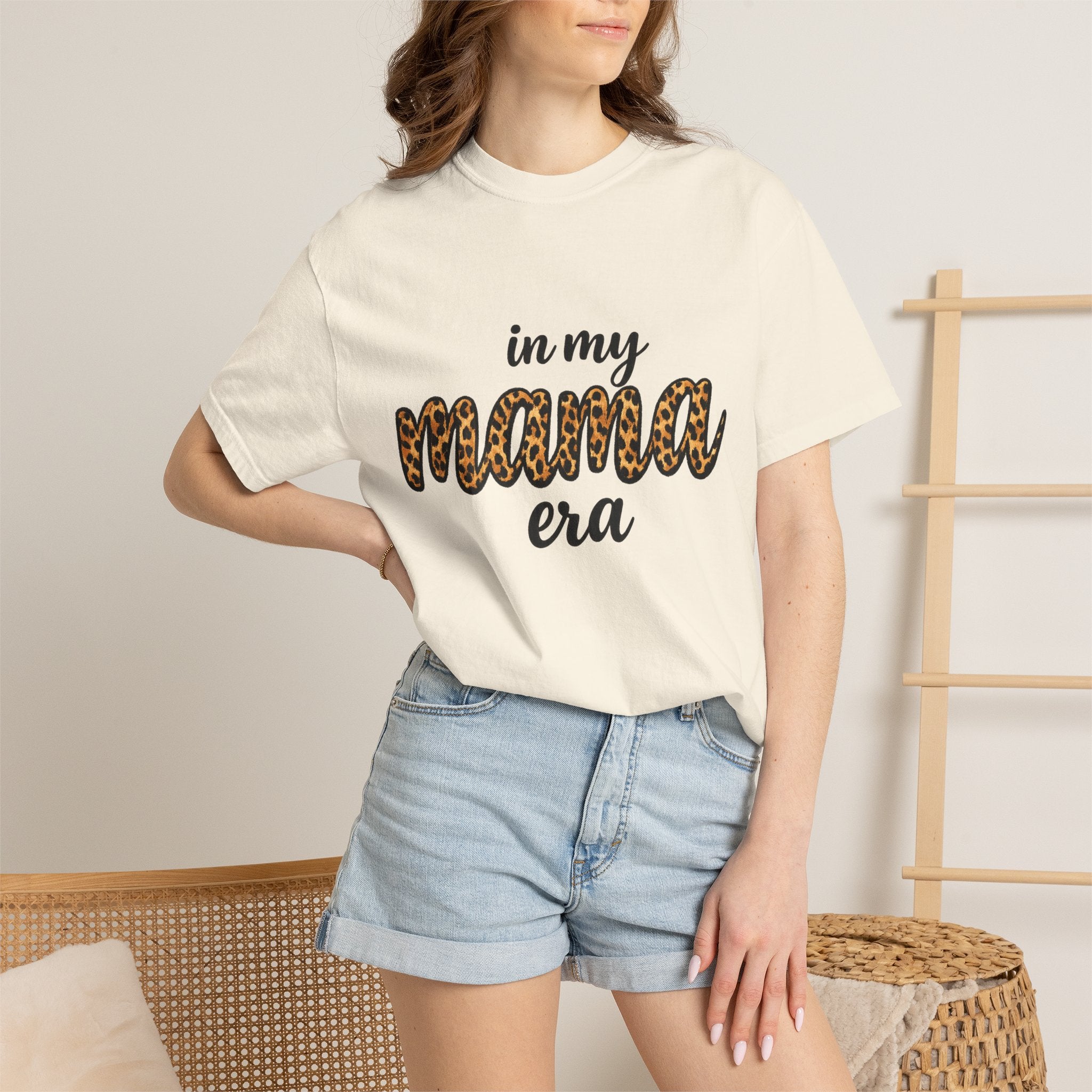 Mama Era Leopard Print T‑Shirt — "in my mama era" Casual Mom Tee