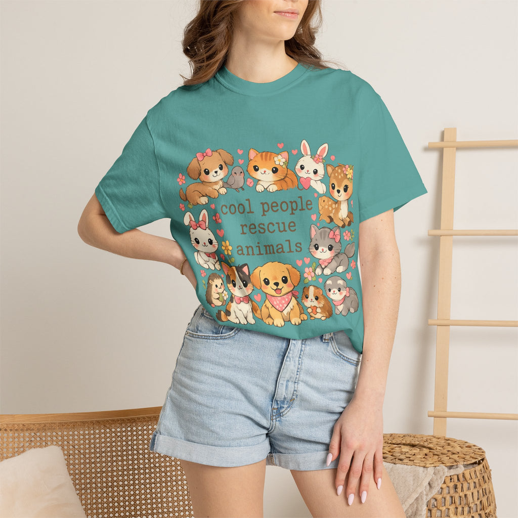 Rescue Animals T-Shirt — "Cool People Rescue Animals" Cute Pet Rescue Tee