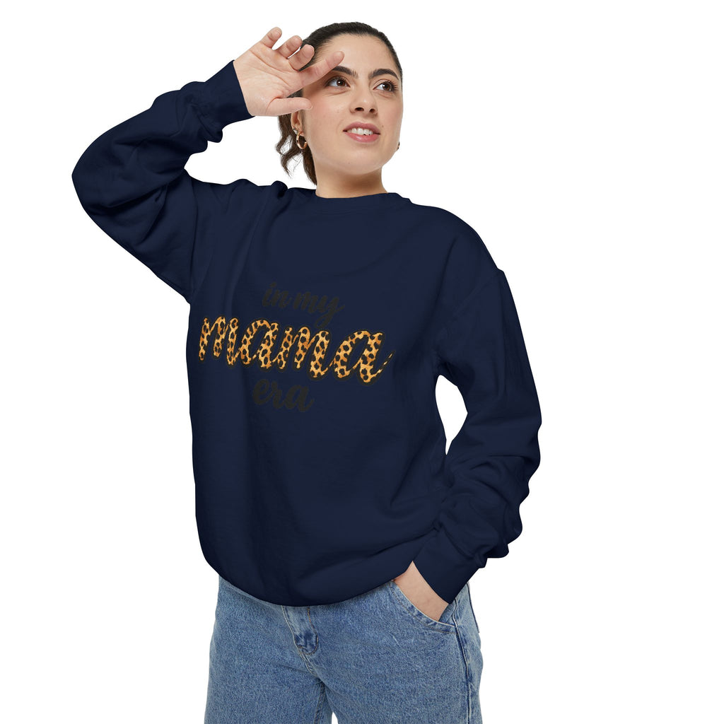 Mama Era Leopard Sweatshirt — "in my mama era" Cozy Mom Pullover