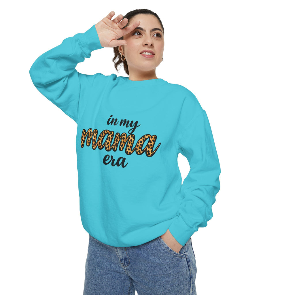 Mama Era Leopard Sweatshirt — "in my mama era" Cozy Mom Pullover