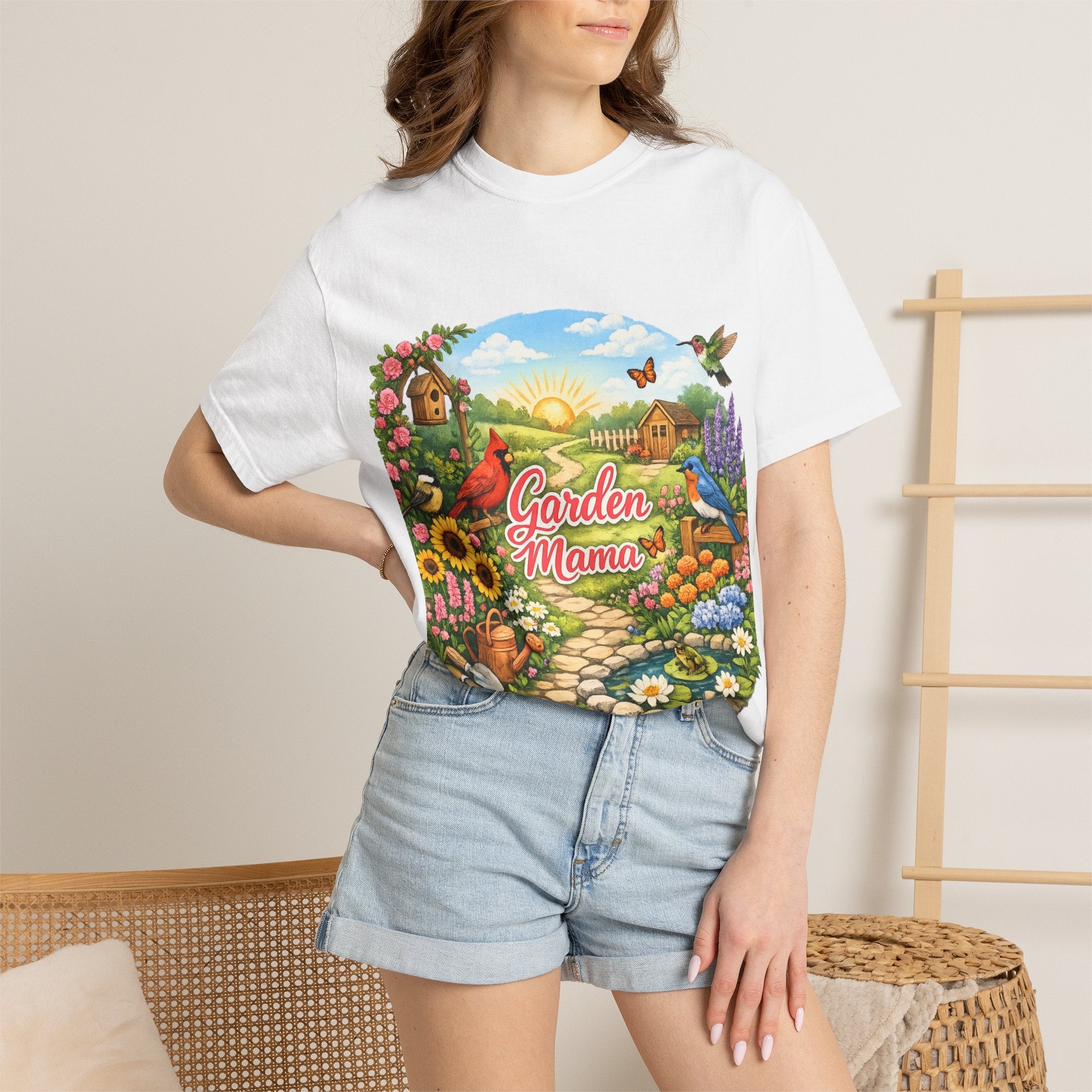 Garden Mama T-Shirt — Floral Cottage Garden Tee for Moms & Gardeners