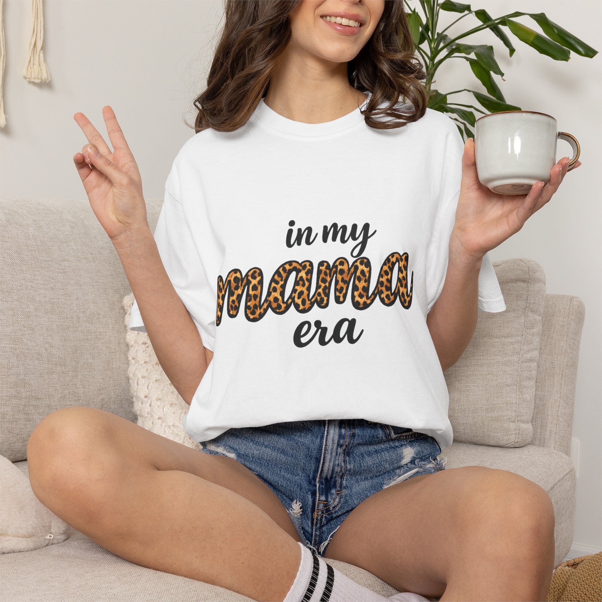 Mama Era Leopard Print T‑Shirt — "in my mama era" Casual Mom Tee