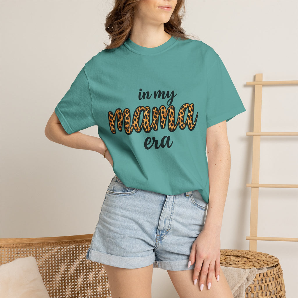 Mama Era Leopard Print T‑Shirt — "in my mama era" Casual Mom Tee